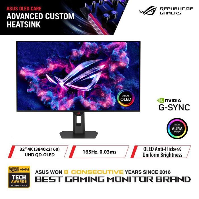 Gambar ASUS ROG Strix OLED XG32UCDS | 32" Gaming Monitor 4K UHD QD-OLED 165 Hz 0.03 ms dari Lezz Computech Kota Administrasi Jakarta Utara Tokopedia