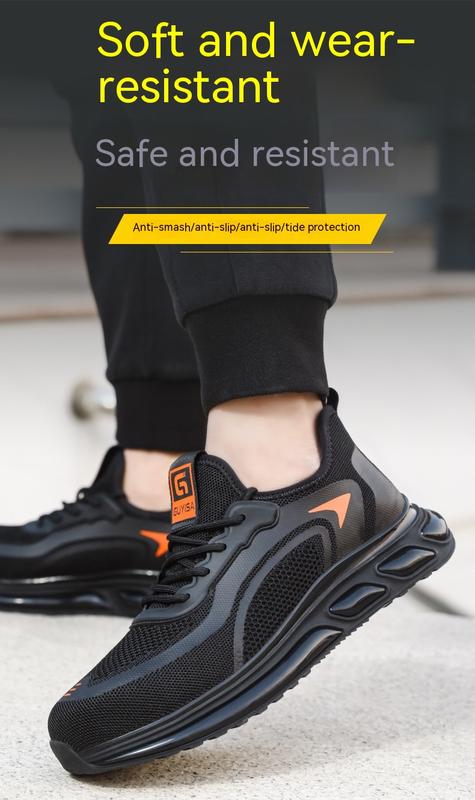 Product Introduction of Labor Protection Shoes Men's Anti-Smashing and Anti-Stab Safety Shoes Lightweight Comfortable Wear-Resistant Air Cushion Shock Absorption Protective Work Shoes 1