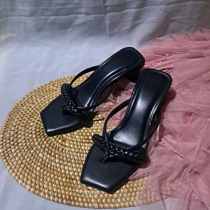 high heels wanita D3-07 sandal model kepang terbaru simple murah 2
