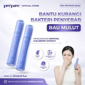 Prepare Blue Mist Penyemprot Mulut Anti Bau Pengharum Mulut Untuk Bau Nafas Penyegar Tenggorokan | BM-BM