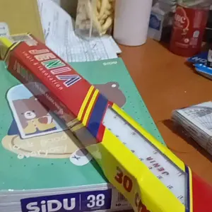 Penggaris Plastik Jenia 30 cm Per Pak / Lusin isi 12 pcs / Garisan Mika Bening / Glass Ruller Transparant