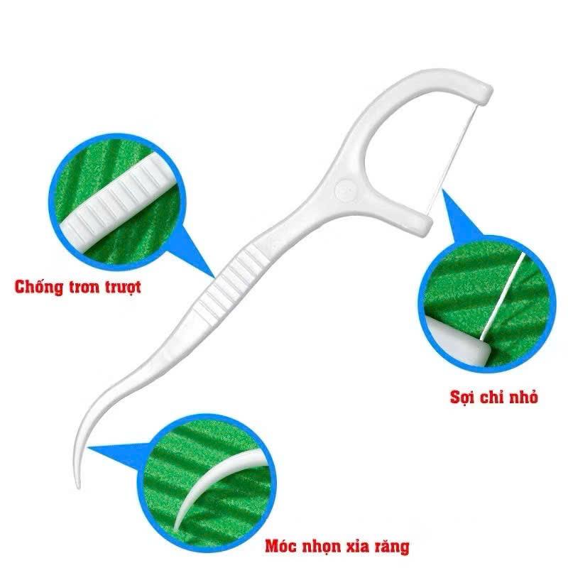 Combo 12 Hộp 600 Chiếc Tăm Chỉ Nha Khoa Xỉa Răng, Vệ Sinh Sạch Sẽ Kẽ Răng Chân Nướu Chăm Sóc Răng Miệng 1