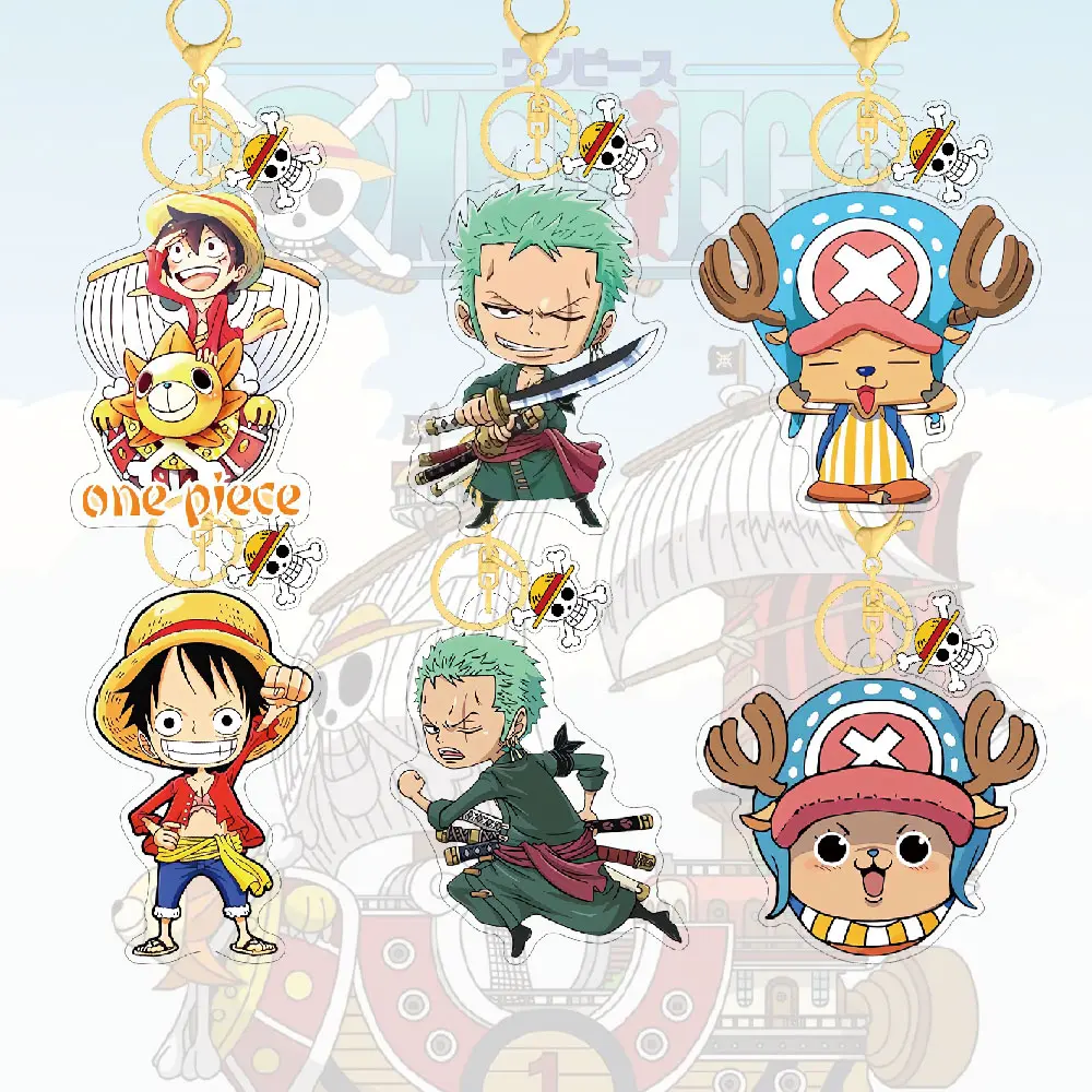 [Premium Gift Edition] Keychain Anime Peripheral Acrylic Pendant Luffy Zoro Cartoon Ornament One Piece Keychains