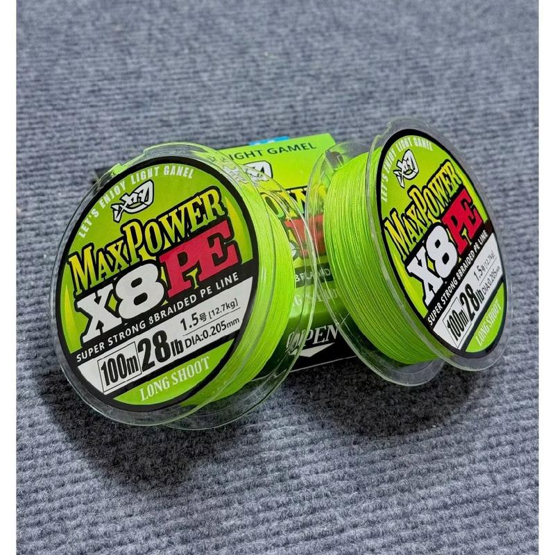 Dây Dù Pe X8 MAX POWER Siêu Khỏe Màu Xanh Lá Dây gồm 8 lõi dù siêu khỏe.