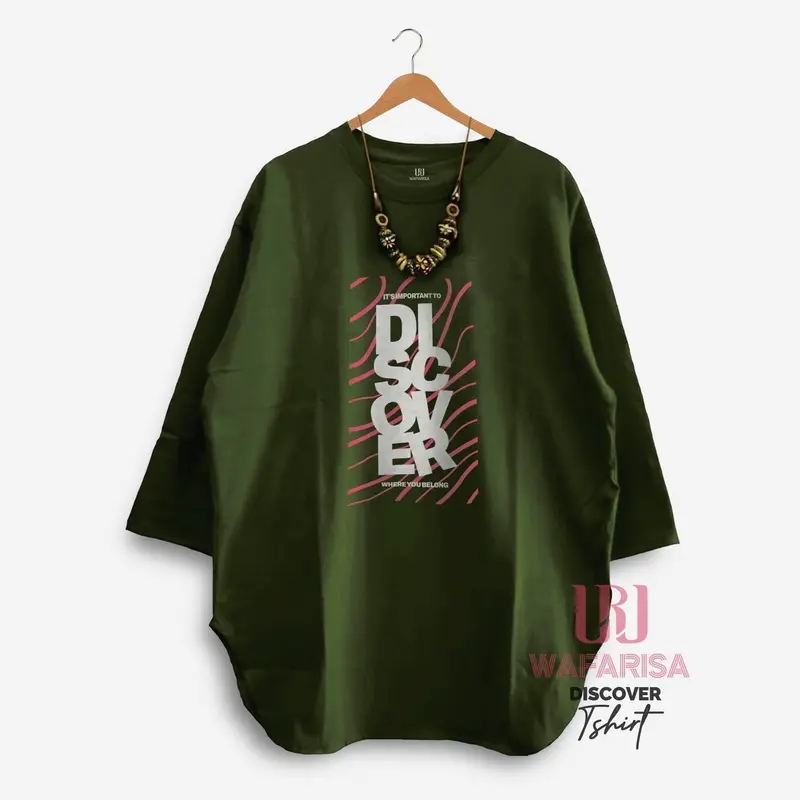 Kaos lengan pendek bahan cotton combed. Model bawah oval  Sablon Tebal Tshirt Wanita 2