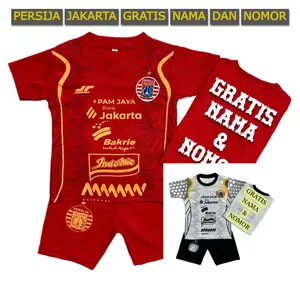 SETELAN JERSEY BOLA ANAK PERSIJA JAKARTA SPORTY BAHAN HYGET GRATIS NAMA & NOMOR UKURAN 3B-14 Tahun IDEAL UNTUK HADIAH ULANG TAHUN