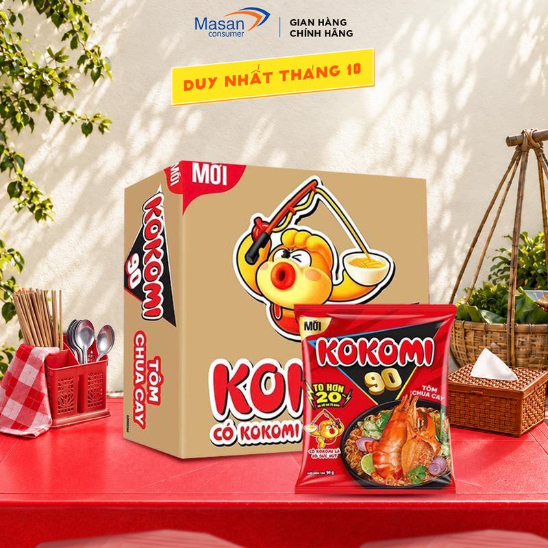 Mì Kokomi Đại 90 Tôm Chua Cay Gói - Thùng 30 Gói x 90g