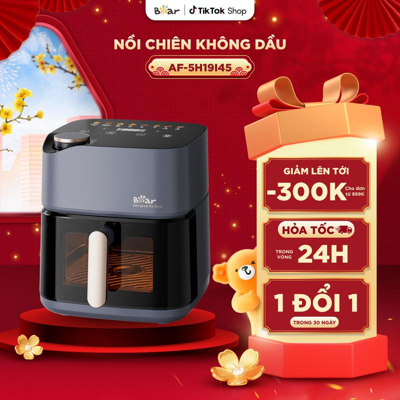  Nồi Chiên Không Dầu Bear 6L Lò Nướng Nồi Chiên Hơi Nước Nồi Chiên Lò Chiên Không Dầu Hấp Nướng Bánh AF- 5H19I45 
