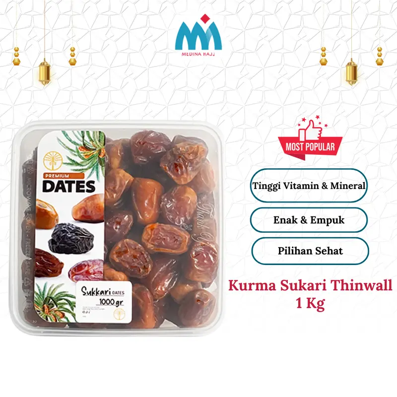 Kurma Sukari Thinwall 1 Kg | Kurma Sukkari Raja Lembut 0