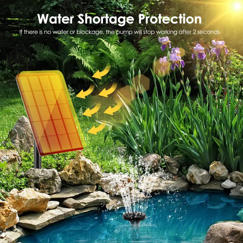 Đài Phun Nước Năng Lượng Mặt Trời, 2,5W, Thích Hợp Cho Hồ Bơi Ngoài Trời, Thiết Kế Hồ Bơi, Chất Liệu Resin, Phong Cách Chậu Cây, Đồ Trang Trí Bờ Nước 6