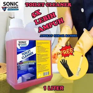 Sonic Toilet Cleaner Gratis Kuas dan Sarung Tangan - Pembersih Toilet, Kloset, Shower, Keran Stainles - Cairan Ajaib Pembersih Viral Terlaris