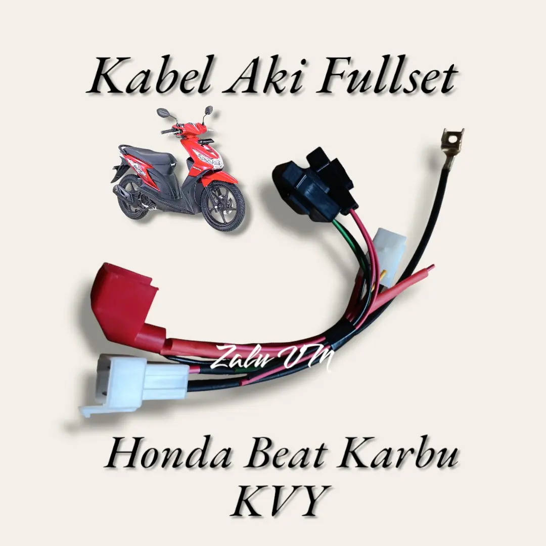KABEL AKI HONDA BEAT KARBU FULLSET KABEL SOKET AKI ACCU BEAT KARBU Motorcycle wire tuck