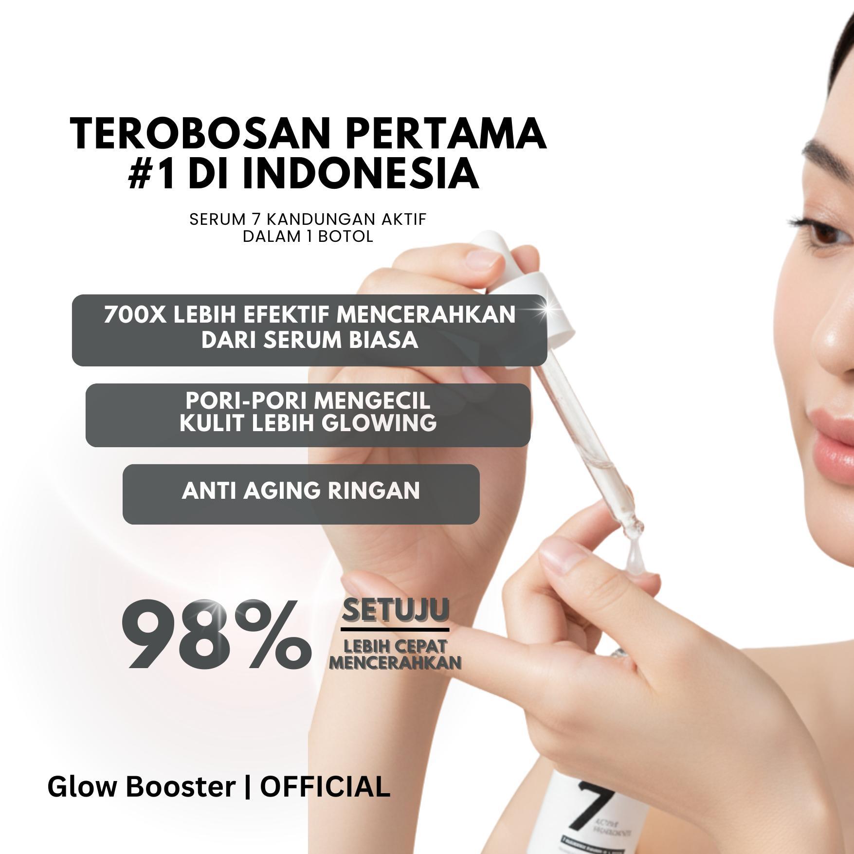 [LIVE] {2PCS} Serum Pencerah Wajah - Serum GloowBooster 7 Active Ingredients | Serum Pencerah 7 Kandungan Aktif | Serum Pemutih Wajah 15ml