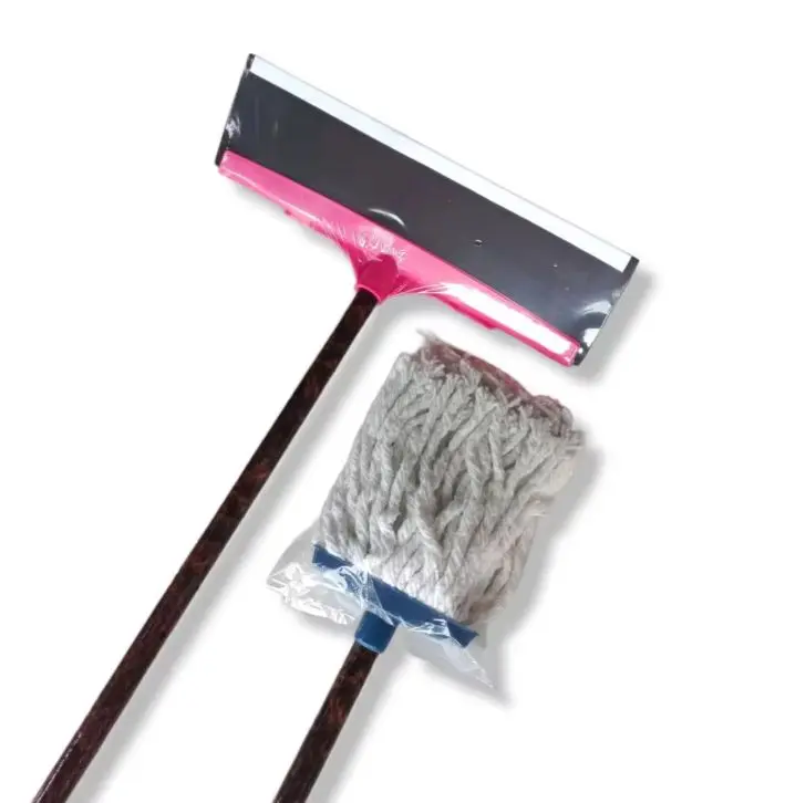 Paket Pel lantai dan Karet Wiper / Serok  Pendorong Air Dengan Gagang / Serat Kain Pilihan