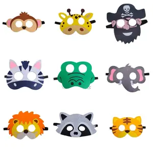 Topeng Pesta Flanel Karakter Hewan Bajak Laut Perlengkapan Ulang Tahun