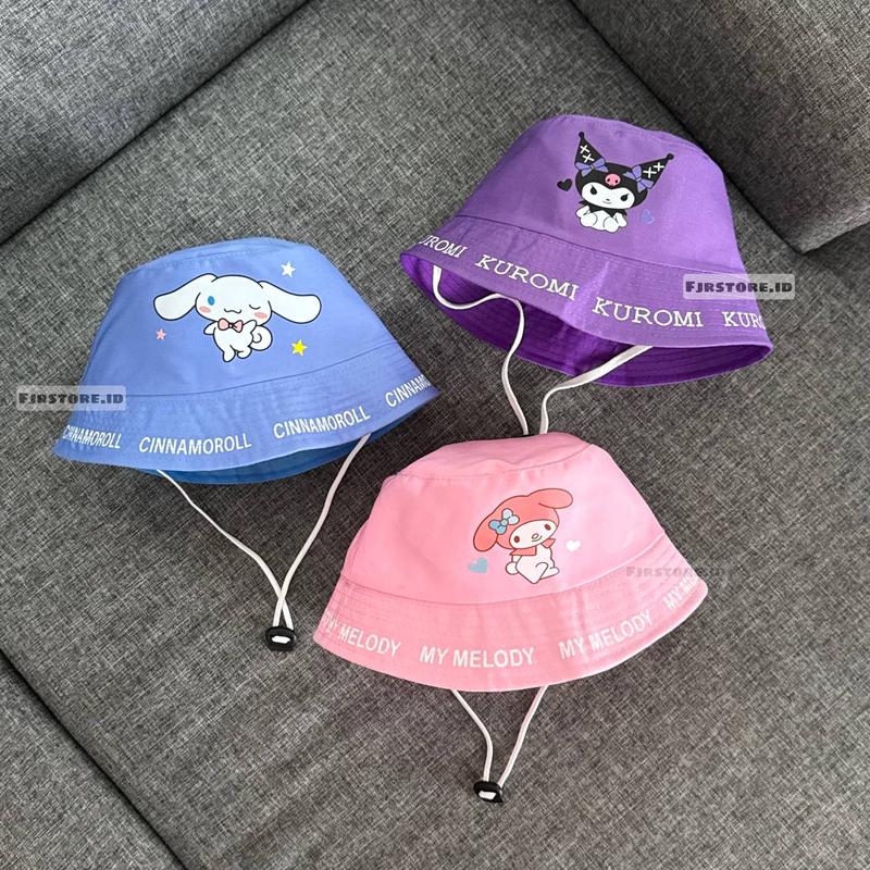 Topi Bucket Anak Perempuan Laki-laki Kuromi, Melody, dan Cinnamoroll 5