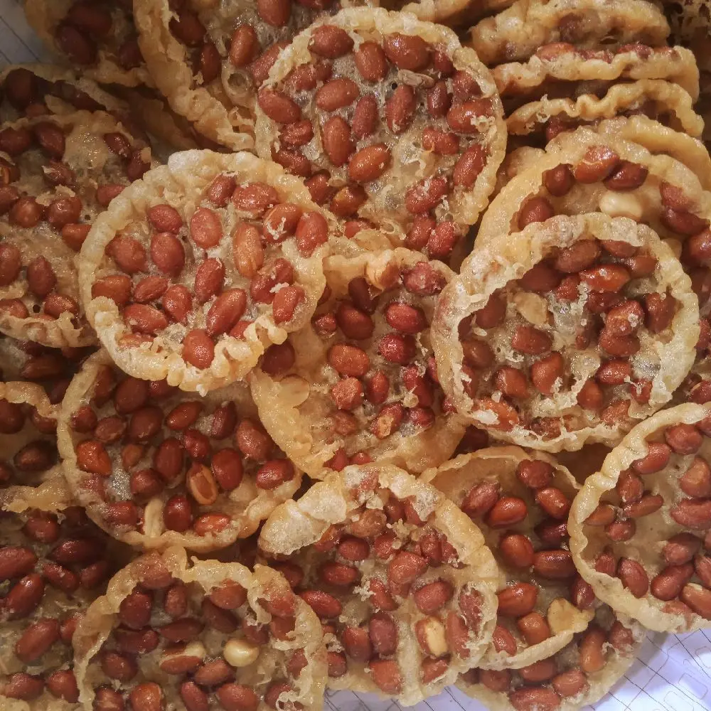 PEYEK KACANG TANAH 1 KG FULL KACANGNYA GURIH RENYAH / PEYEK BULAT / REMPEYEK Cemilan Kering Makanan Food Snacks