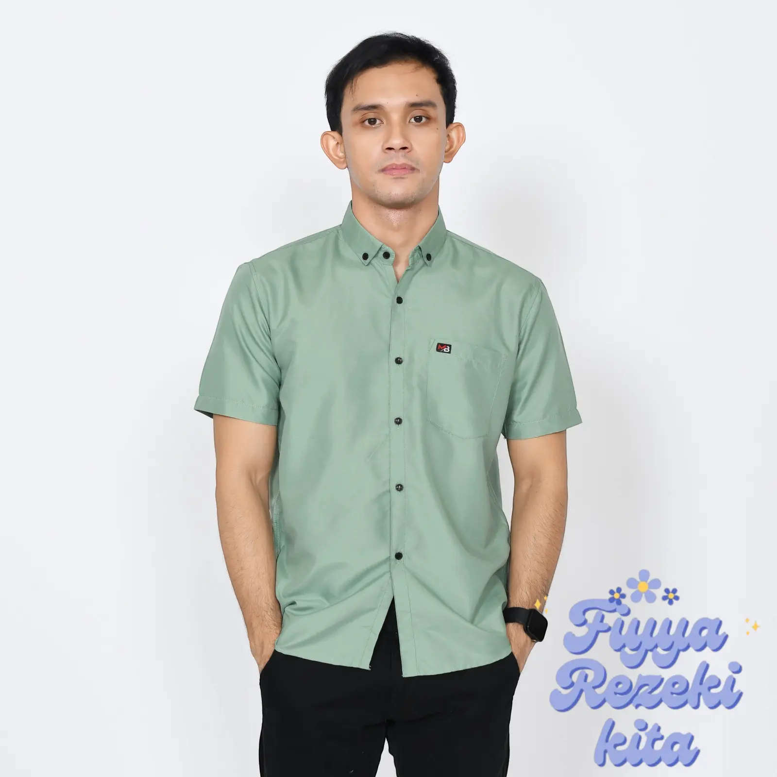 KEMEJA POLOS PRIA LENGAN PENDEK TERLARIS MURAH BISA COD  BAHAN ENAK DIPAKAI 2025 2.2