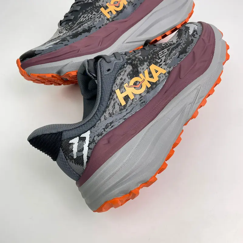 HOKA Stinson 7 Sepatu Lari Pria Trail Running Shoes Castlerock Cabernet - Nyaman & Tahan Lama untuk Jalur Menantang 4