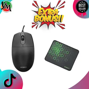 {EXTRA BONUS MOUSEPAD} MOUSE ROBOT M102 USB + MOUSEPAD ROBOT RP01