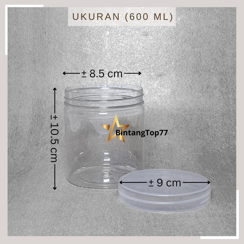 Toples Transparant (Bening) Plastik 300 Ml, 400 Ml, 600 Ml, 750 Ml / 800 Ml, 1000 Ml, 1300 Ml / Toples Kue Lebaran (HARGA PER PIECE) 3