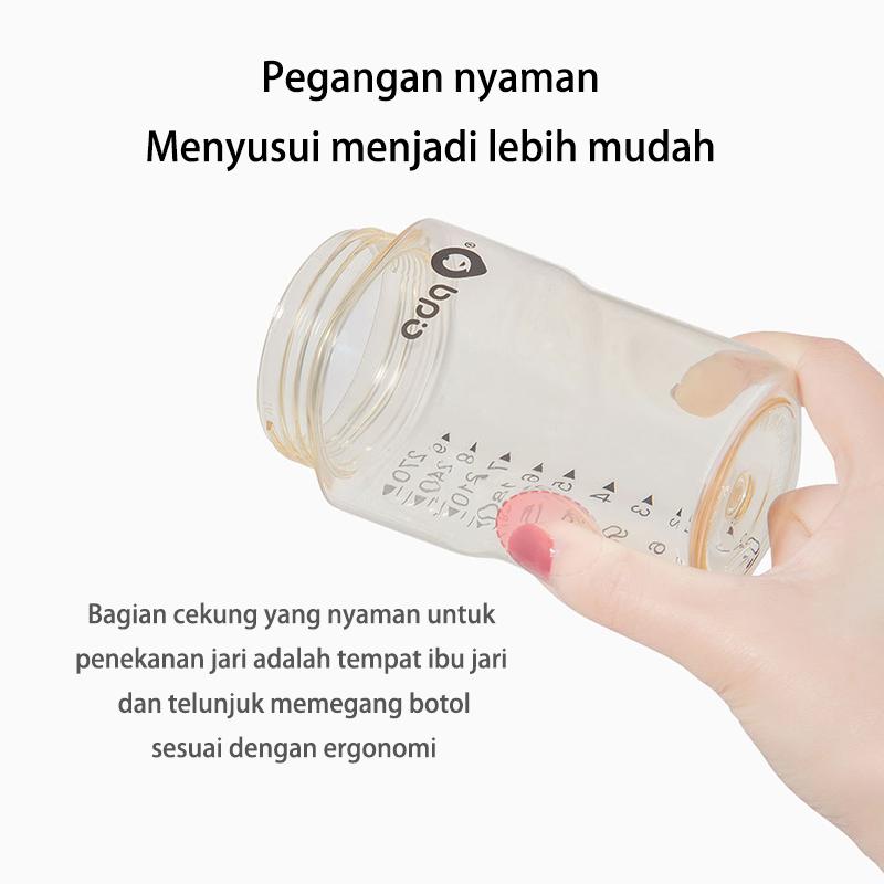 Botol Persegi Bayi Anti Perut Kembung Botol Penyimpanan Makanan Bayi Mulut Lebar 270ml C437