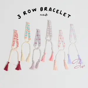 3Row Bead Loom Bracelet Handmade - Gelang Manik Mote Handmade Gelang Persahabatan