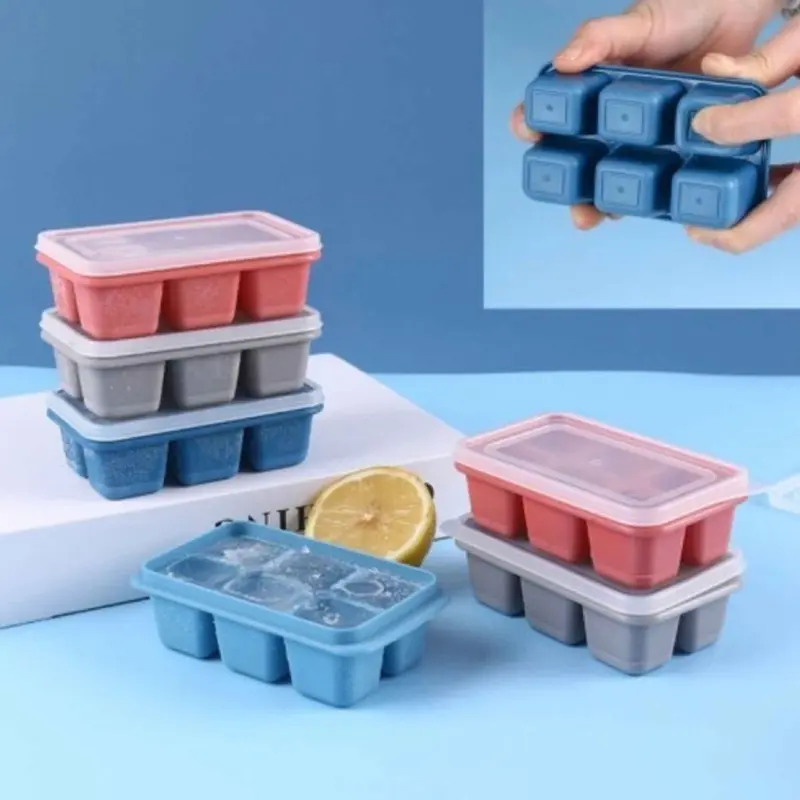 Cetakan Es Batu 6 kotak Cetakan Es   Plastik Silicone Cetakan Jelly Multifungsi 1pcs Kitchenware 4