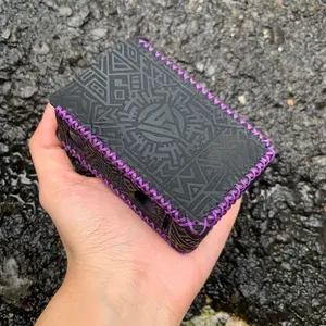 Leather Sleeve R234 Full Laser Benang Ungu