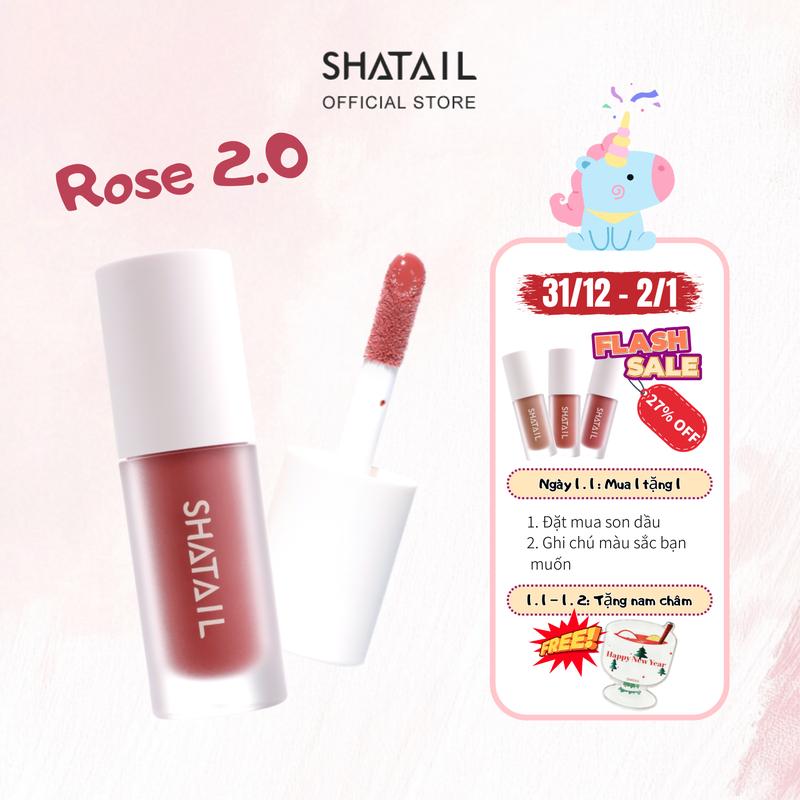 Lớp bóng dưỡng ẩm Dầu dưỡng Son bóng môi son moi Shatail 5 màu Mã màu: Rose 2.0 4ml Cosmetic Mỹ Phẩm lipgloss