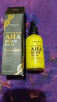 Product Review of [10X AHA] PERFECT WHITE Advanced AHA Body Serum 50ml Whitening Booster with 10X AHA Niacinamide, Alpha Arbutin, Glutathione, Vitamin C | Booster Lotion Acid Perawatan Pencerah Mencerahkan Memutihkan Tubuh Kusam Belang Noda Hitam Glycolic Acid from k**a 2