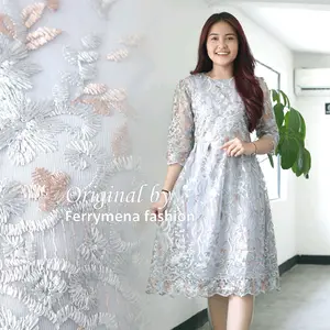 Dress Natal Mewah Dress Sisuka Pesta Modren / Dress Tille Pesta Gaun Remaja Wanita Formal Casual Cantik Kebaya Tile Panjang