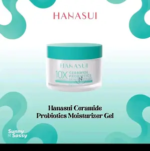 HANASUI Ceramide probioticts Moisturizer Gel, Pelembab Ringan , Pebaikin skin barrier Dan Mencerahkan