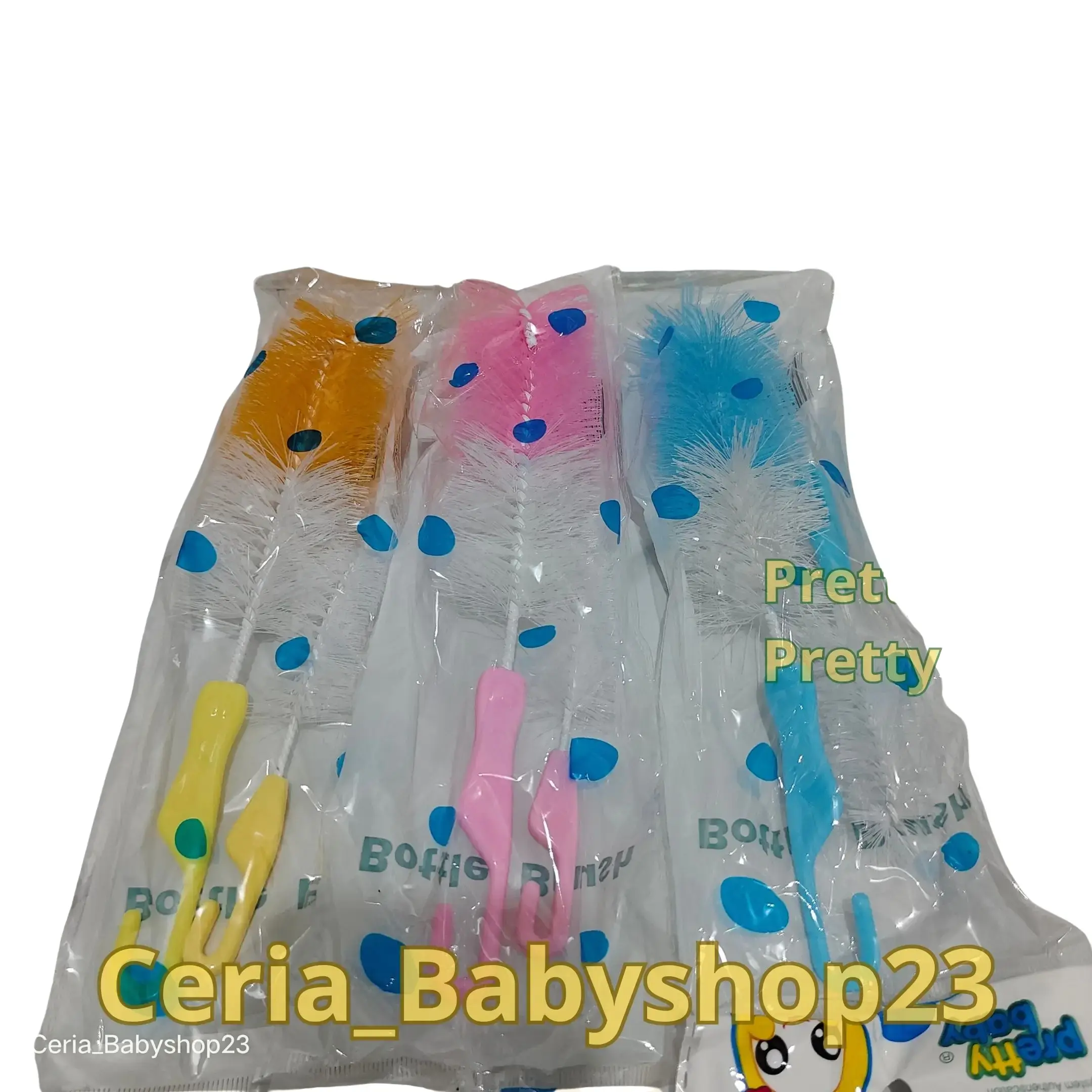 PRETTY BABY SIKAT BOTOL SIKAT DOT SERBAGUNA 2IN1 BAHAN NILON BERKUALITAS BPA FREE Sikat Botol Bayi Baby Brush Bottle