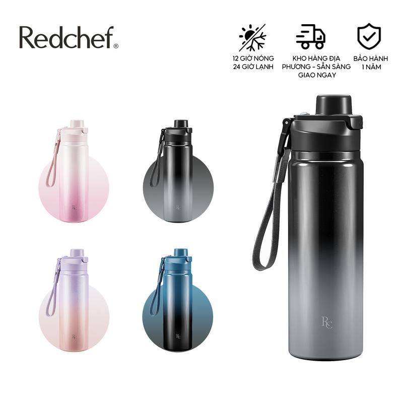 Redchef Bình Giữ Nhiệt 890ml 30oz Bằng Thép Không Gỉ Chân Không Giữ Lạnh 24 Giờ Giữ Nóng 12 Giờ 2 Vòi Uống Kèm Ống Hút Tiện Dụng Chống Tràn Không Chứa BPA Tập Gym Du Lịch Và Đi Học