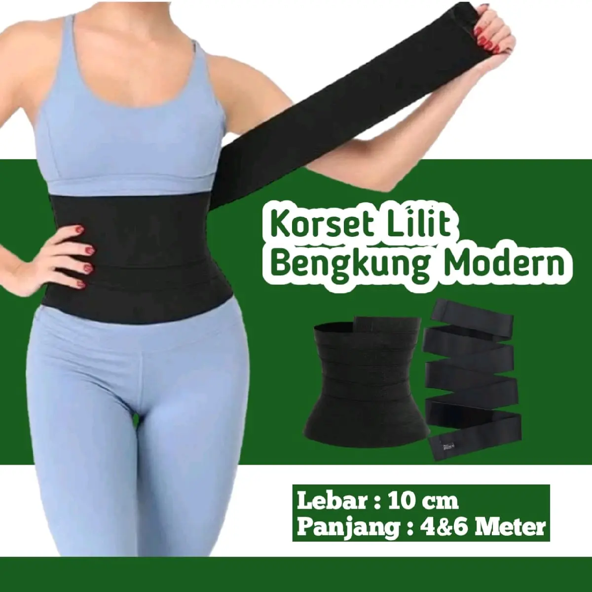 MABHUNGA 4M&6M Korset Lilit Polyester Elastis Bisa Untuk Pria dan Wanita Korset Wanita Setelah Melahirkan