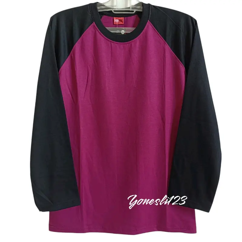Kaos Polos Kaos Oblong Reglan Panjang Pria Wanita Dewasa Atasan Tangan Baju Semi Katun Tebal Nyaman 0