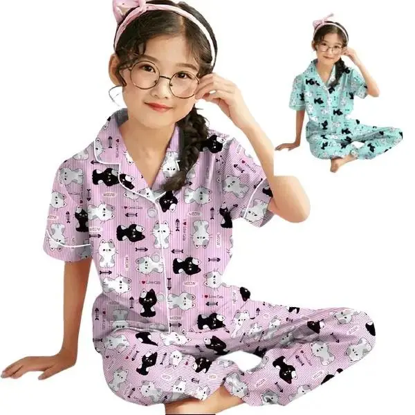 Baju Tidur Piyama Anak Perempuan 3-10 tahun/ Motip Terbaru BTS 21 0