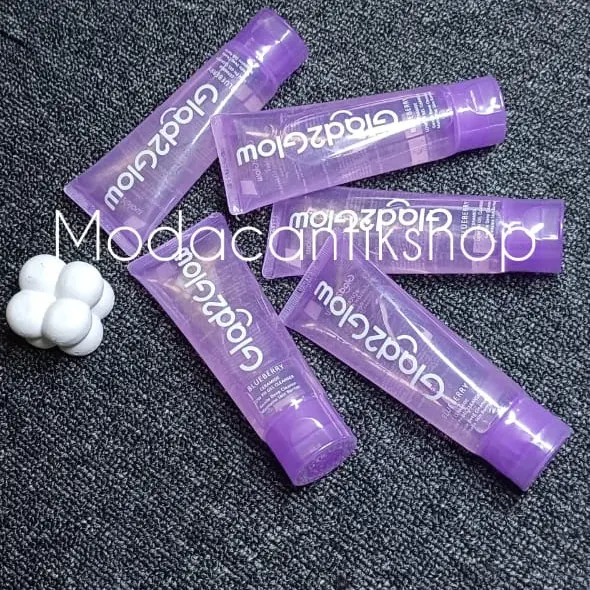 Glad2Glow Face wash Ungu Blueberry Ceramide Low pH Gel Cleanser sabun cuci muka