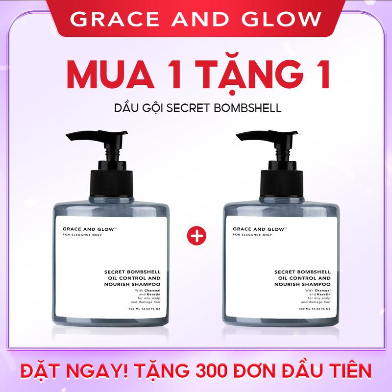 [Mua 1 tặng 1] 2 loại Dầu Gội Grace and Glow Than Tre Secret Bombshell Shampoo và Dầu gội gàu Amethyst 400ml Dưỡng Tóc Chăm Sóc Tóc