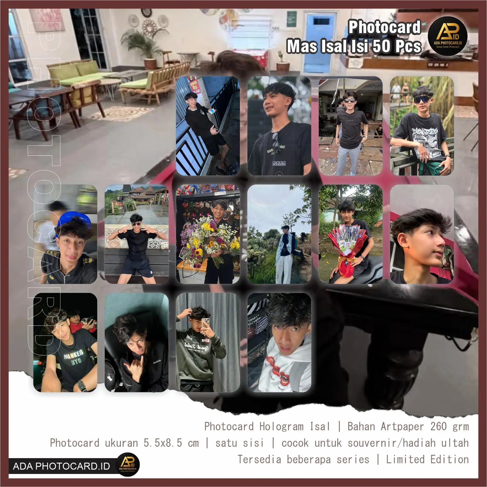 Photocard Hologram Mas Isal isi 50 Pcs Fanmade | Bonus Ganci, Rare Card,  Stiker dan Iner Sleeve | Bisa COD, Langsung kirim