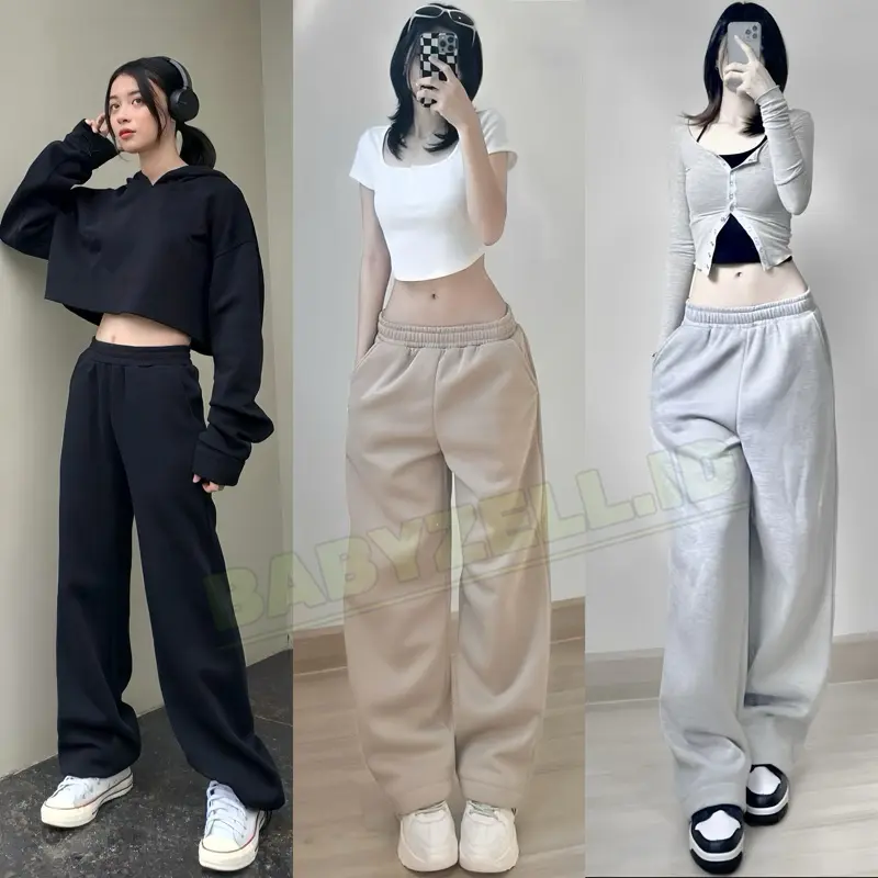 CELANA KULOT WANITA WIDE LEG SWEATPANT KOREAN STYLE CELANA KULOT CEWEK UTUH BIGSIZE OVERSIZE ALLSIZE S M L XL XXL XXXL XXXXL XXXXXL