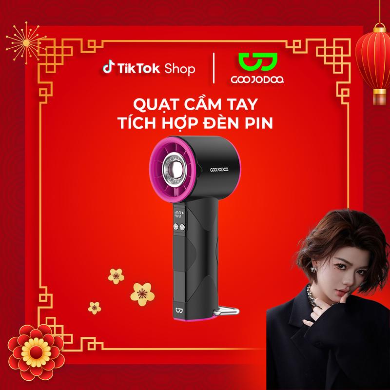 【GOOJODOQ x Dauchinavlog  Quạt Turbo di động có đèn pin , 100 tốc độ gió , động cơ không chổi than tốc độ cao 10800RPM, màn hình kỹ thuật số,
