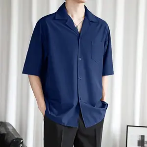 Kemeja polos pendek pria hawai baju tidur piyama pria