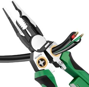 8in1 はんだ付けペンチ 電圧テスター付き 電動ペンチ 2026年新発売 多機能ケーブルカッター・引っ張りペンチ・圧着ペンチ 電気工事士用修理工具 (1個)