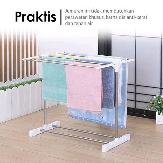 Termurah Jemuran Portable Baju, Handuk, Karpet Premium // Jemuran Minimalis Handuk, Baju, Karpet // Jemuran Portable Simple, Praktis, Multifungsi, Minimalis Pakaian 3