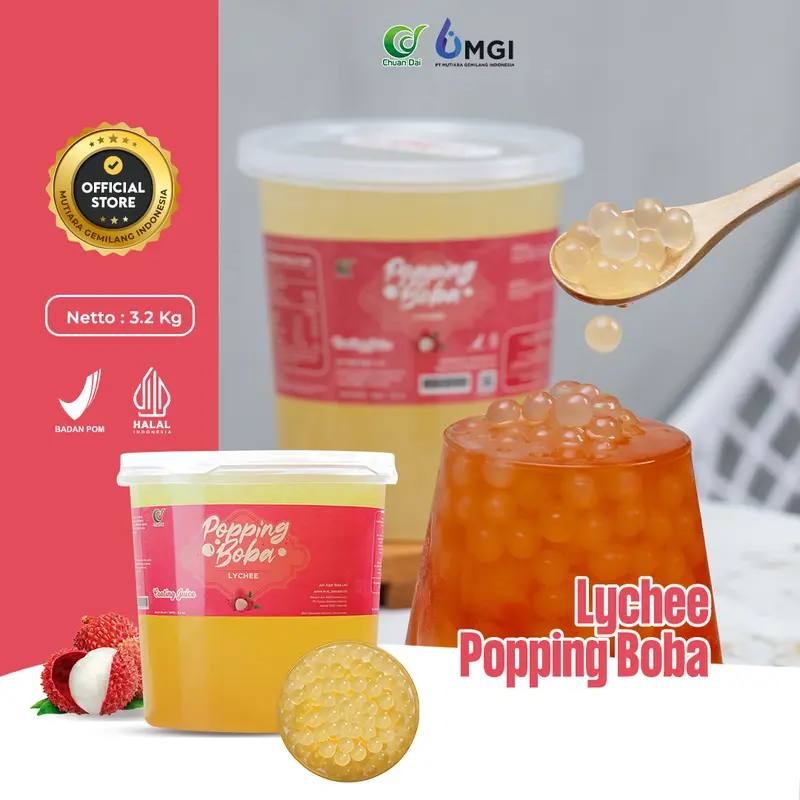 Popping Boba Toping Minuman Dessert Import Taiwan 1kg 3