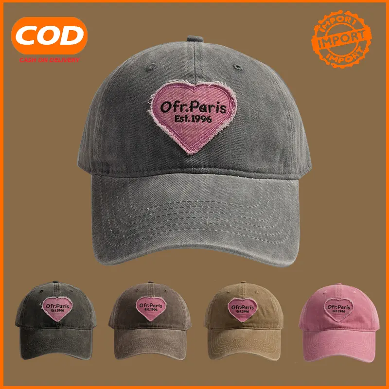 AURA VIBE-Baseball Cap Premium Unisex hitam Bordir original LOVE / Topi Baseball Bahan katun Topi Golf Dewasa Pria Wanita