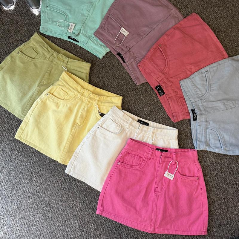 (S-2XL) Chân Váy Jeans nữ QC dáng ngắn basic LAMO - V1600