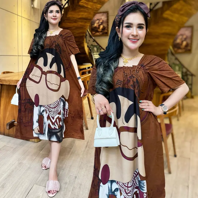 Dress fuji ld 120 rayon adem bumil Casual Wanita 0